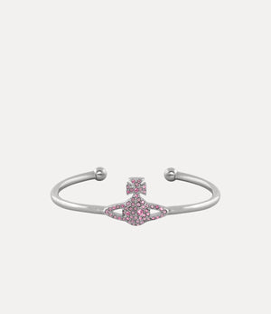 Grace Bas Relief Open Bangle - Platinum / Iris, Light Amethyst, Light Rose Crystal