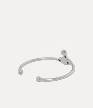Grace Bas Relief Open Bangle - Platinum / Iris, Light Amethyst, Light Rose Crystal