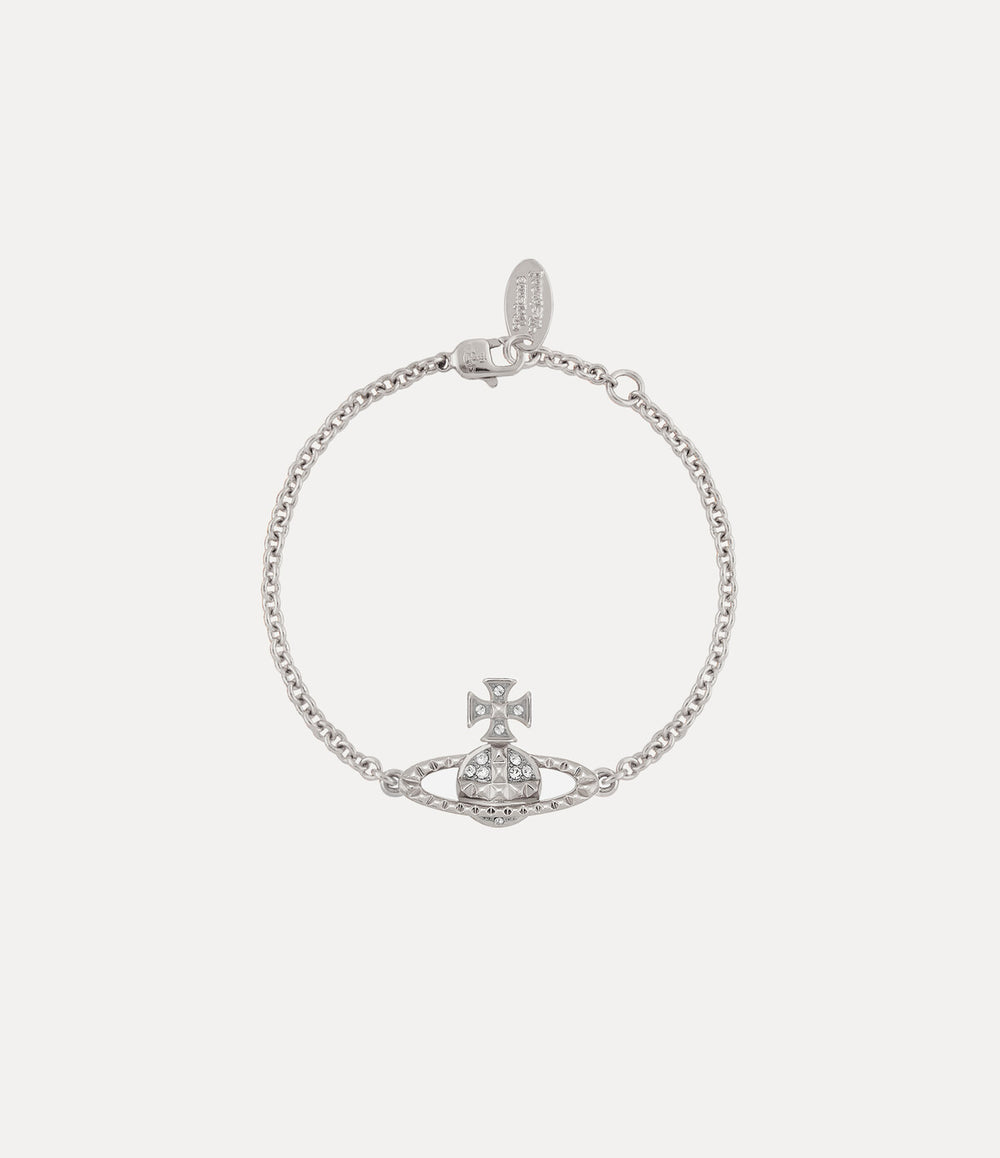 Mayfair Bas Relief Bracelet - Rhodium / Crystal Crystal