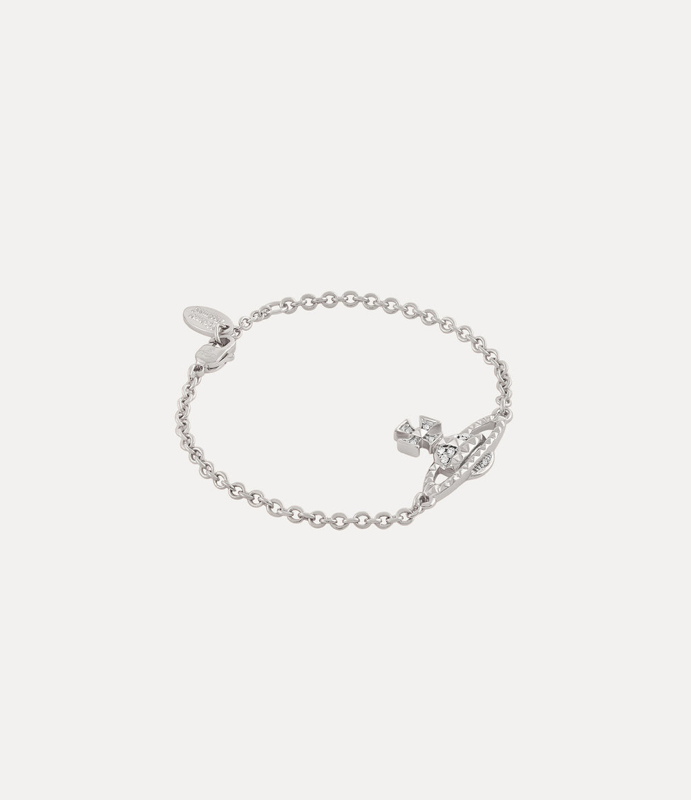 Mayfair Bas Relief Bracelet - Rhodium / Crystal Crystal