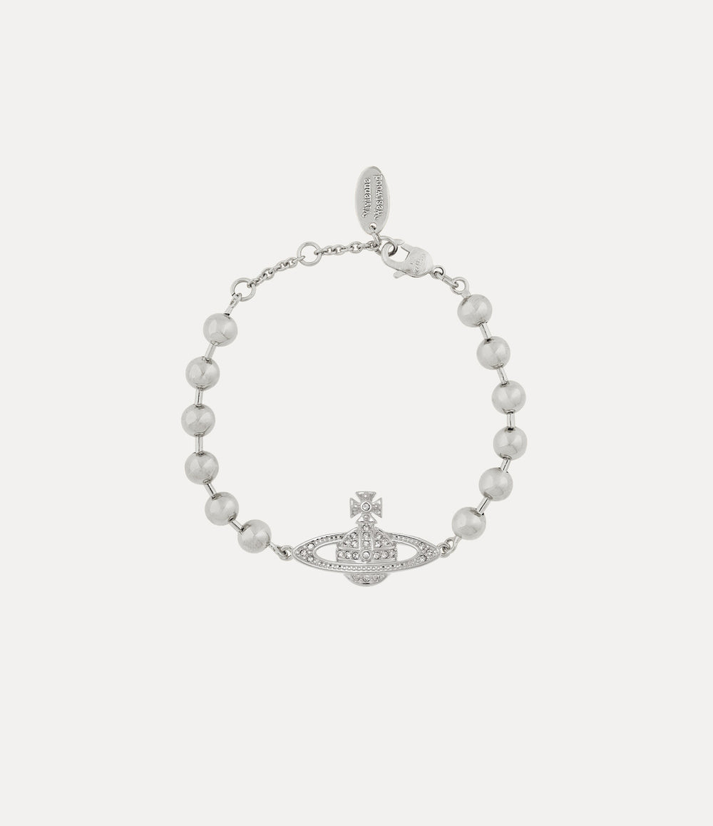 Thames Mini Bas Relief Bracelet - Platinum / White Crystal