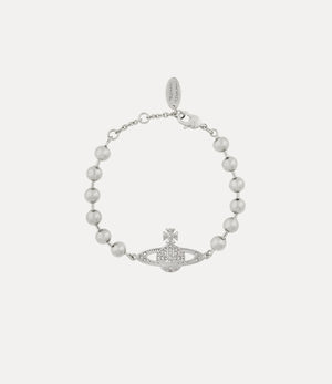 Thames Mini Bas Relief Bracelet - Platinum / White Crystal