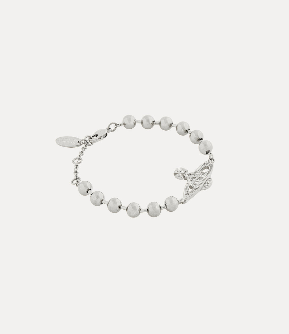 Thames Mini Bas Relief Bracelet - Platinum / White Crystal