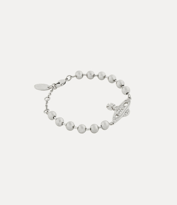Thames Mini Bas Relief Bracelet - Platinum / White Crystal