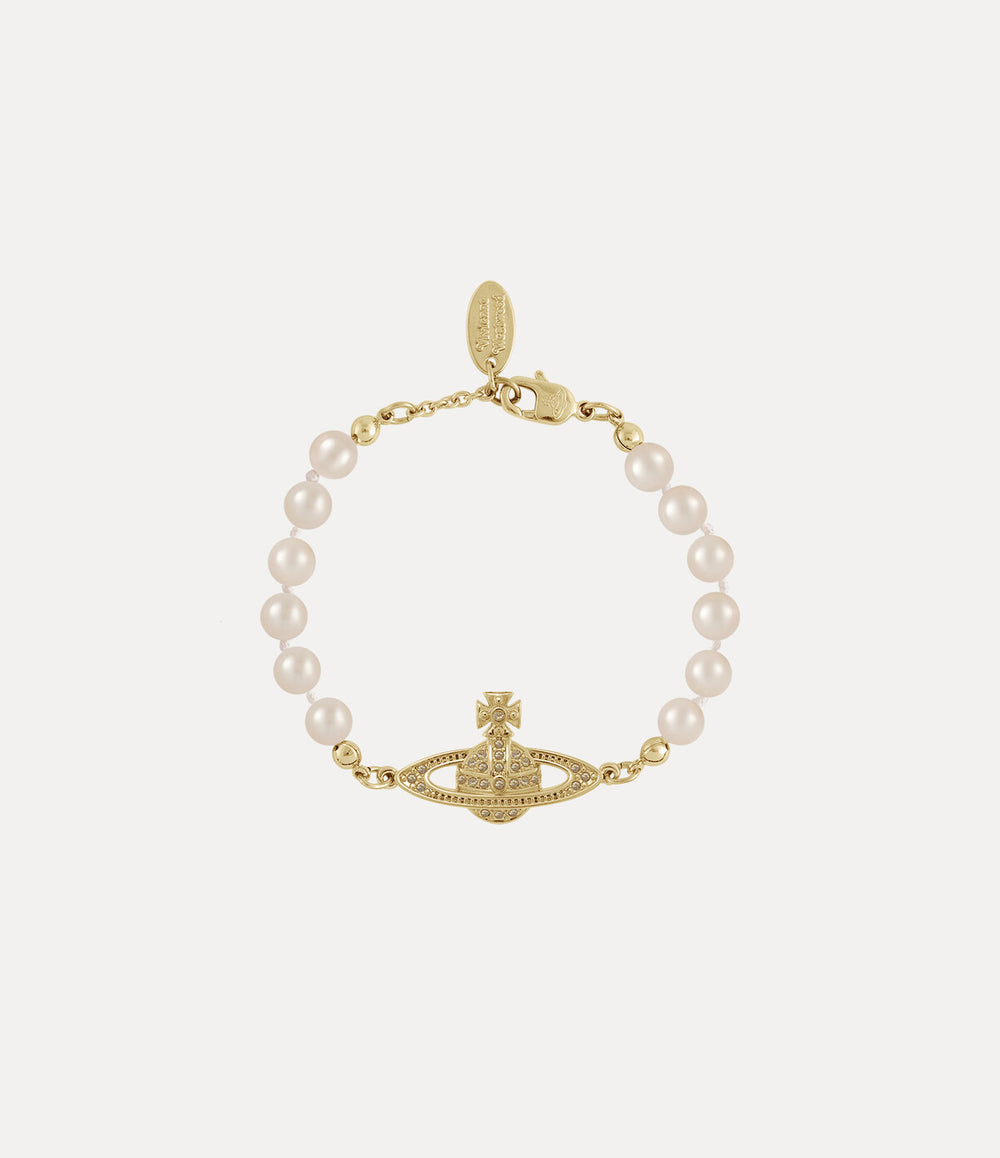 Mini Bas Relief Pearl Bracelet - Gold / Light Colorado Topaz Pearl