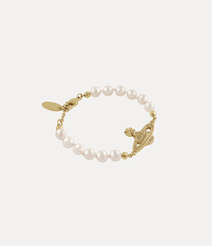 Mini Bas Relief Pearl Bracelet - Gold / Light Colorado Topaz Pearl