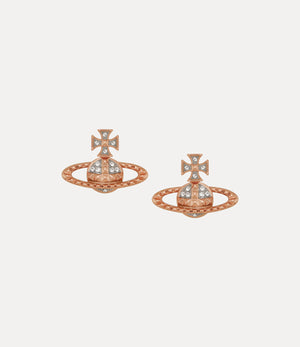 Mayfair Bas Relief Earrings - Pink Gold / Rhodium Crystal