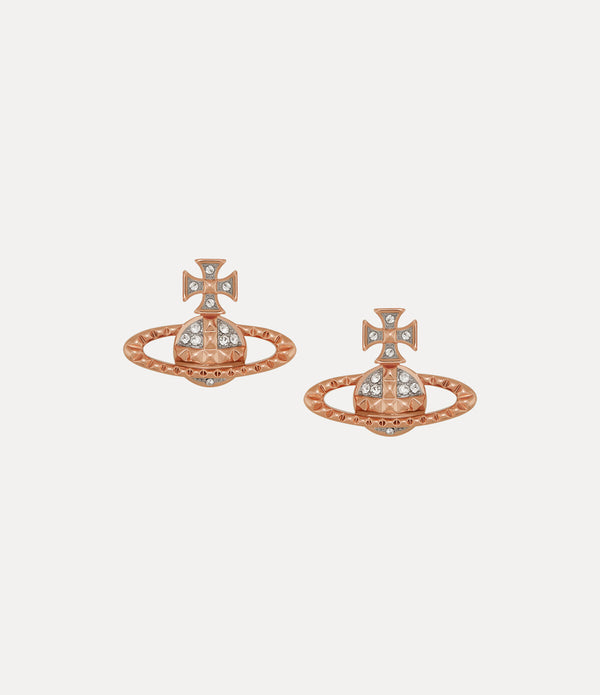 Mayfair Bas Relief Earrings - Pink Gold / Rhodium Crystal