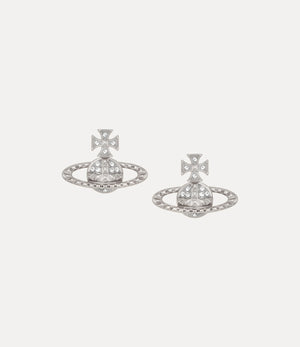 Mayfair Bas Relief Earrings - Rhodium / Crystal
