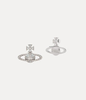 Mayfair Bas Relief Earrings - Rhodium / Crystal
