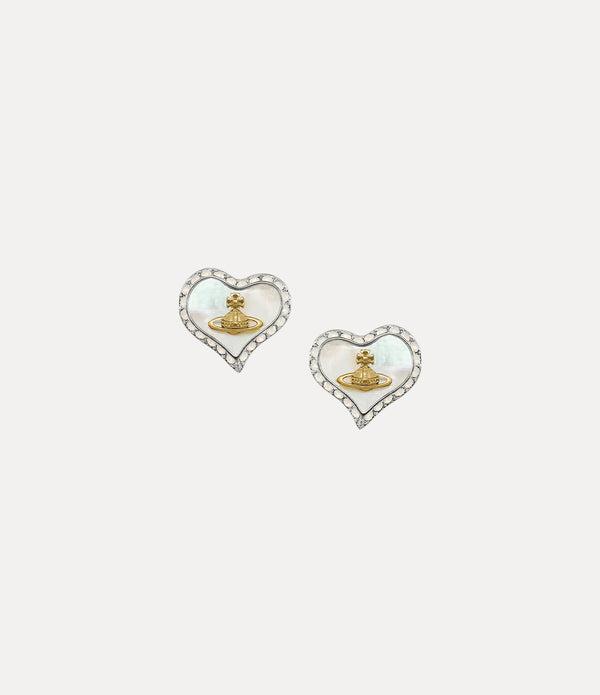Petra Earrings - Platinum / Gold / White Pearl Tint MOP / White Opal