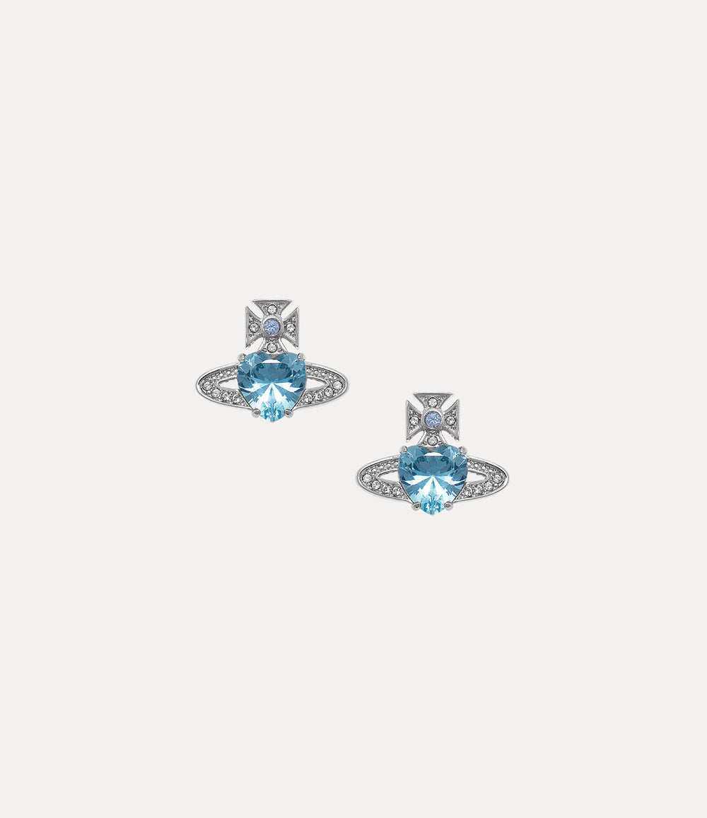 Ariella Earrings - Platinum / Aquamarine CZ / Light Sapphire, Black