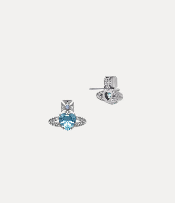 Ariella Earrings - Platinum / Aquamarine CZ / Light Sapphire, Black
