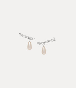 Amelia Earrings - Platinum / Cream Pearl