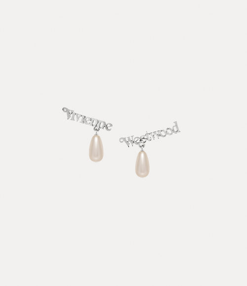 Amelia Earrings - Platinum / Cream Pearl