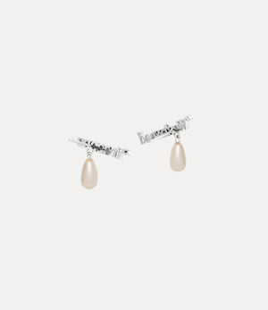 Amelia Earrings - Platinum / Cream Pearl