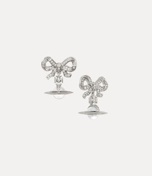 Octavie Earrings - Platinum / White, Clear CZ