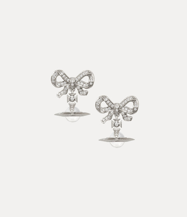 Octavie Earrings - Platinum / White, Clear CZ