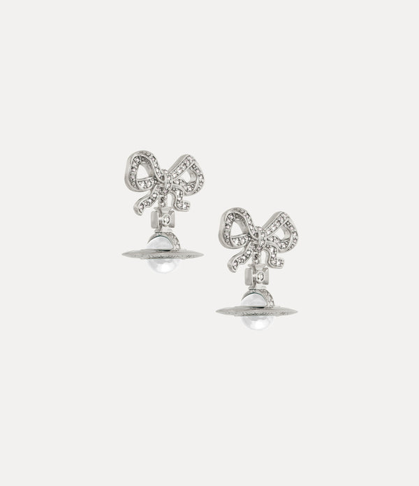 Octavie Earrings - Platinum / White, Clear CZ