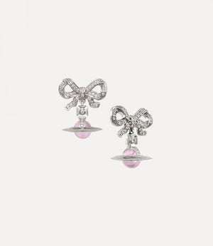 Octavie Earrings - Platinum / Pink, Pink CZ