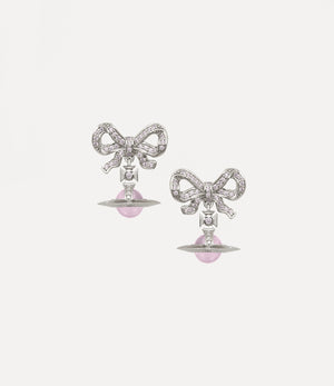 Octavie Earrings - Platinum / Pink, Pink CZ
