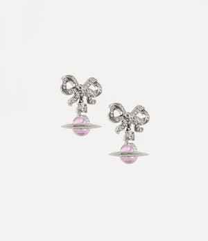 Octavie Earrings - Platinum / Pink, Pink CZ