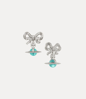 Octavie Earrings - Platinum / White, Turquoise CZ