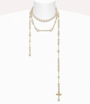 Broken Pearl Necklace - Gold / Pearl / Multi