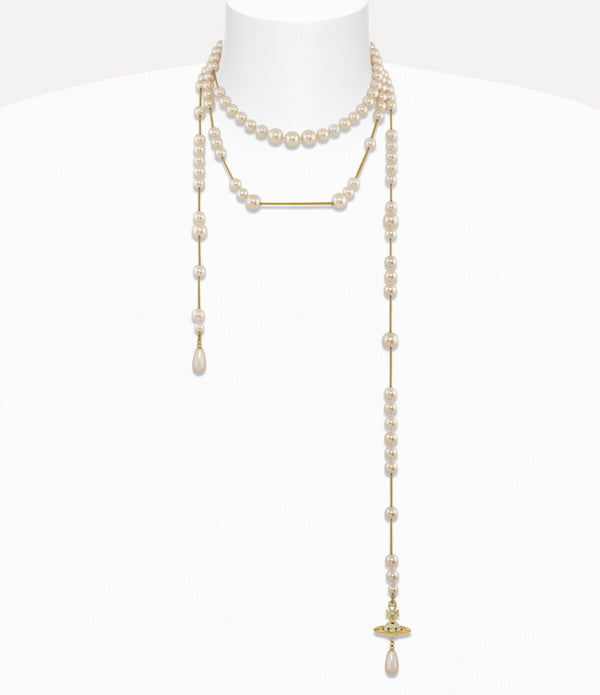 Broken Pearl Necklace - Gold / Pearl / Multi
