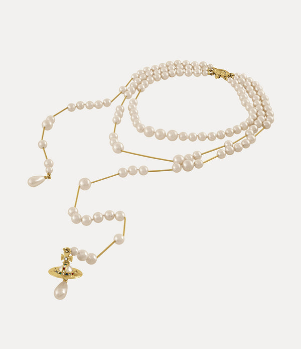 Broken Pearl Necklace - Gold / Pearl / Multi