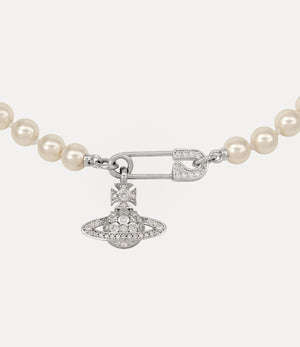 Lucrece Pearl Necklace - Platinum / Light Creamrose Pearl / White CZ