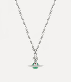 New Petite Orb Pendant Necklace - Platinum / Mint Green / Multi