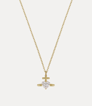 Valentine's Gold Heart Pendant Necklace - Gold / White Lab Grown Diamond