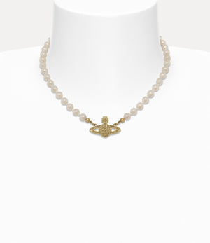 Mini Bas Relief Pearl Choker - Gold / Light Colorado Topaz Pearl