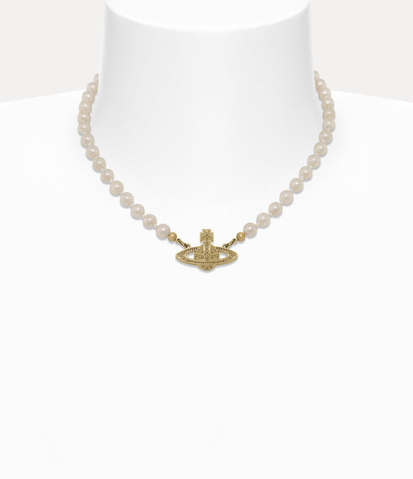 Mini Bas Relief Pearl Choker - Gold / Light Colorado Topaz Pearl