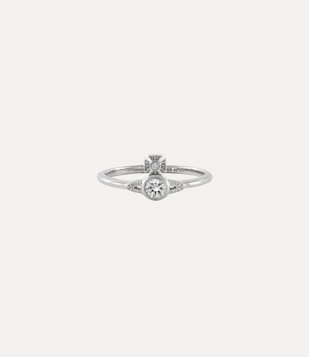 London Orb Ring - Platinum / White CZ