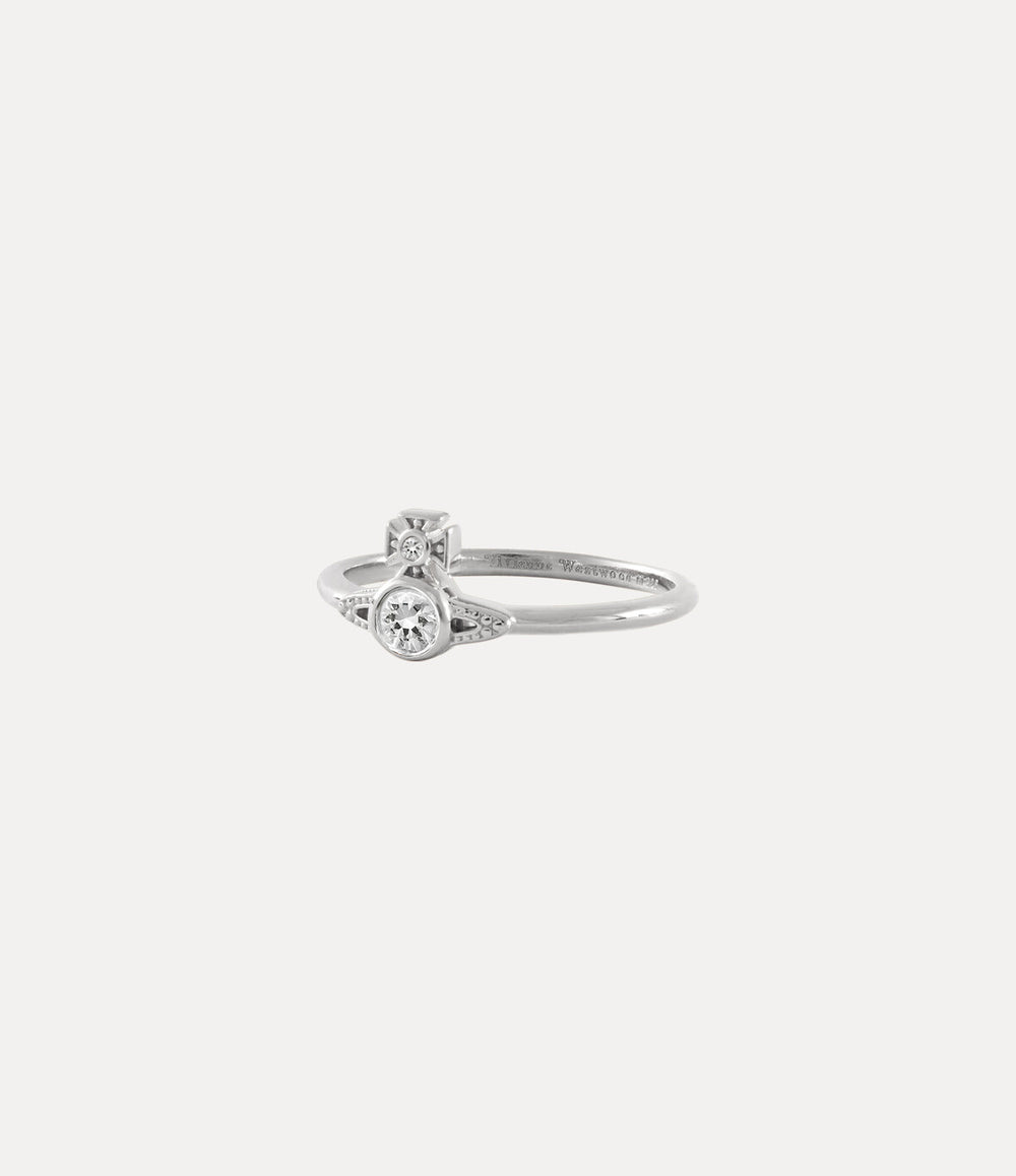 London Orb Ring - Platinum / White CZ