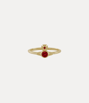 London Orb Ring - Gold / Red CZ
