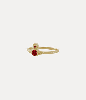 London Orb Ring - Gold / Red CZ