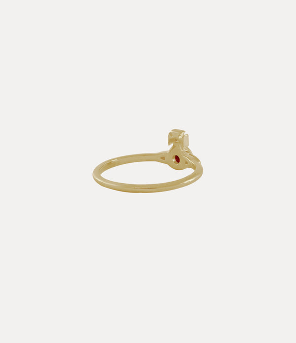 London Orb Ring - Gold / Red CZ